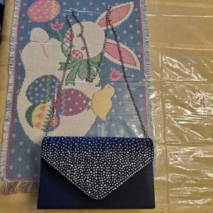 Milisente Evening Bag for Women, Glitter Rhinestone Wedding Navy Blue